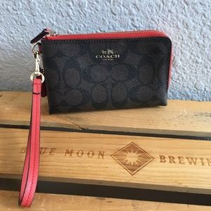 Coach Double Zip Wristlet Wallet